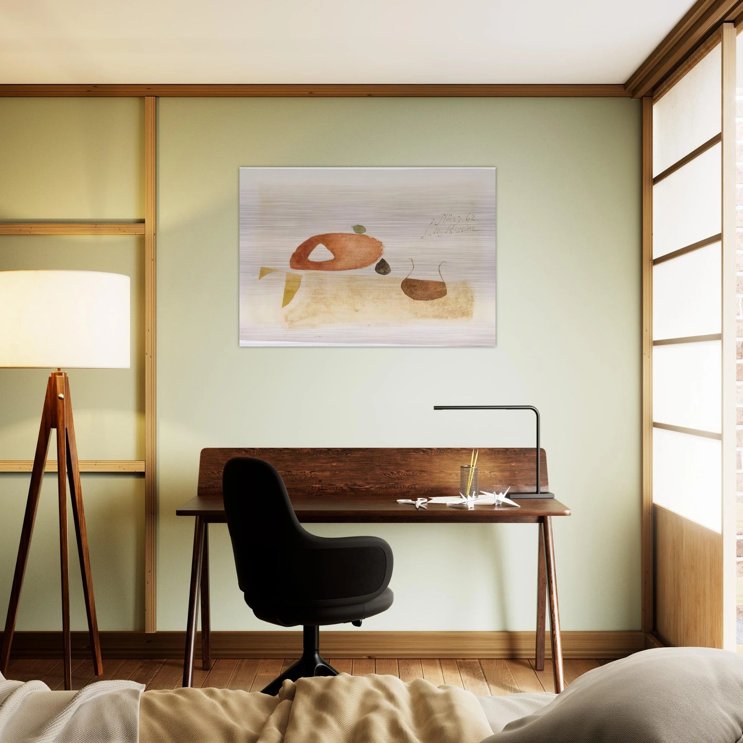 Komposition 7. März 62 - 1962 - Julius Bissier Brushed Aluminum Print - 70x100 cm / 28x40 inches | Julius Bissier Aluminum Print | Julius Bissier Prints