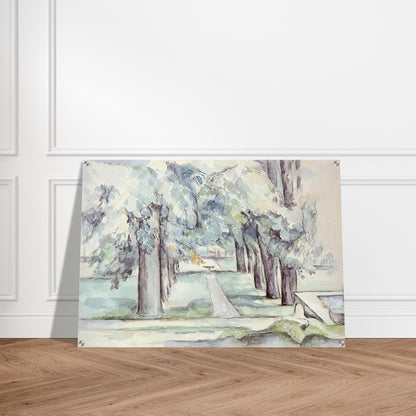 Pool and Lane of Chestnut Trees at Jas de Bouffan - Paul Cézanne Acrylic Print - 70x100 cm / 28x40″ inches