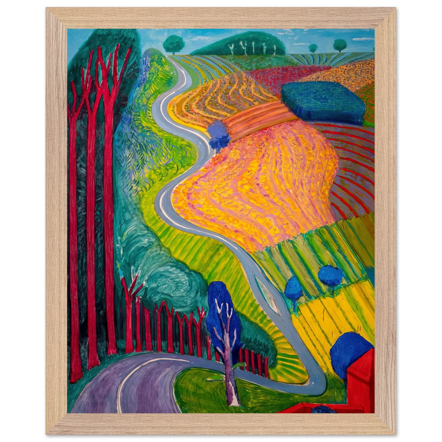 David Hockney - David Hockney Wall art - 30x40 cm / 12x16 inches - Premium Wooden Framed Poster With Fine Art Paper-canvas - Wood frame
