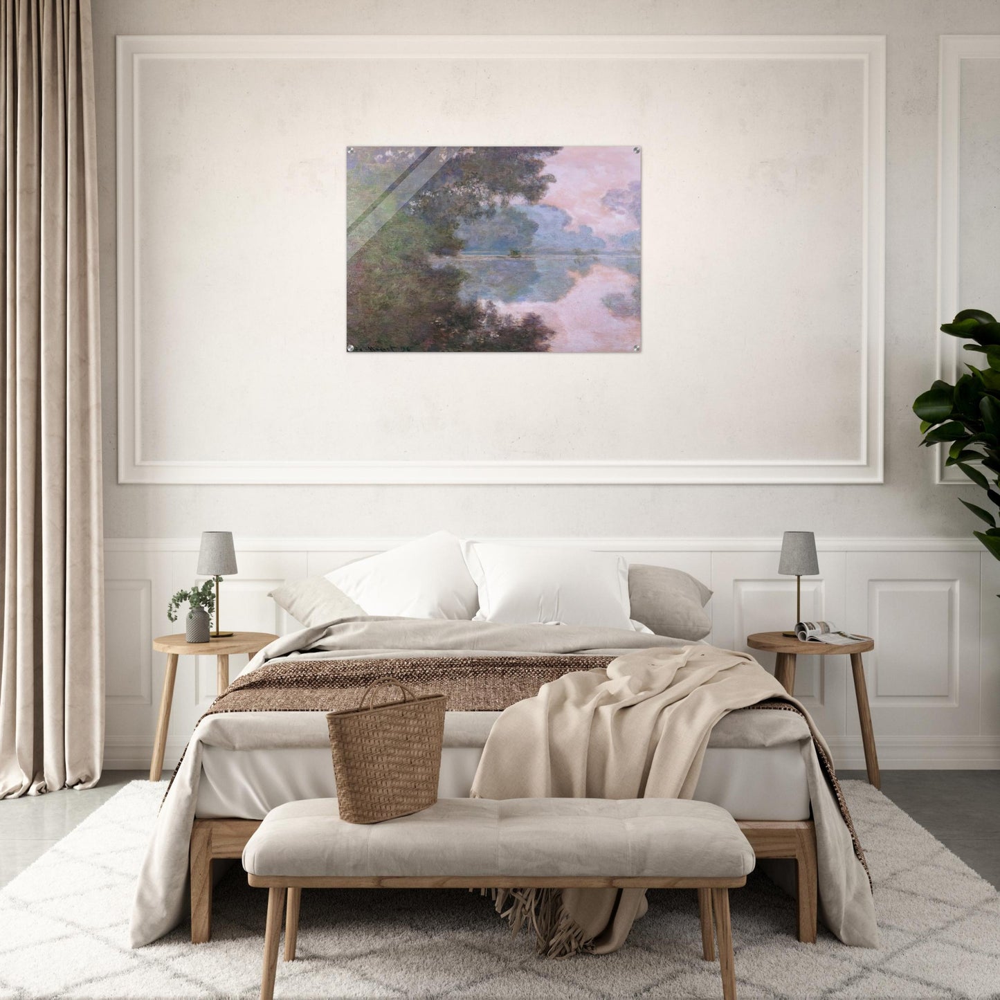 Morning on the Seine, near Giverny - claude monet Acrylic Print - 70x100 cm / 28x40″ inches