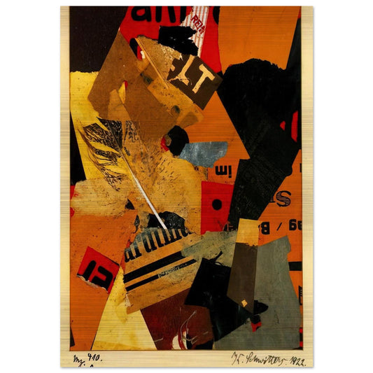 SOMETHING OR OTHER 1922 - Kurt Schwitters Brushed Aluminum Print - 70x100 cm / 28x40 inches | Kurt Schwitters Aluminum Print | Kurt Schwitters Prints