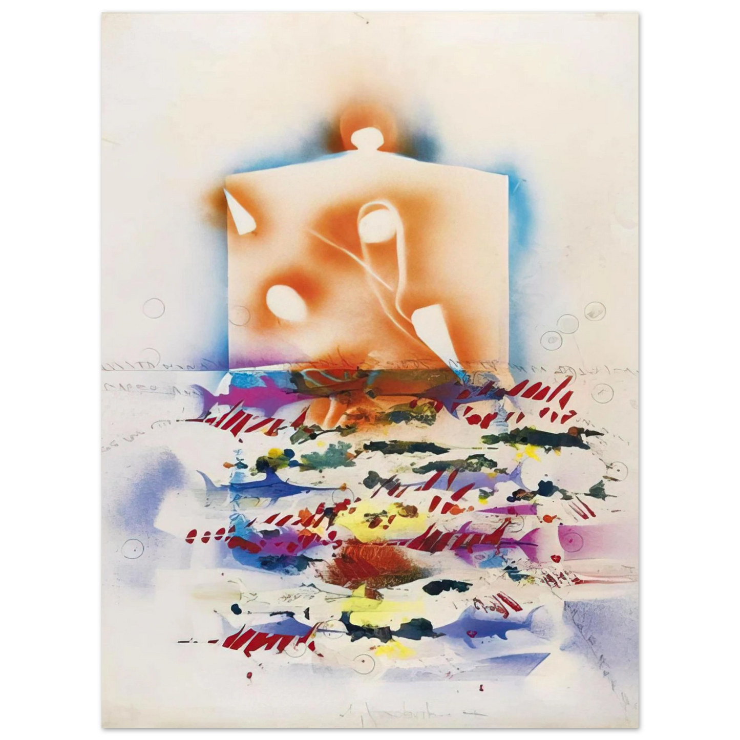 Alighiero Boetti - PESCI SPADA 1988  75x100 cm / 30x40inches Fine Art Poster
