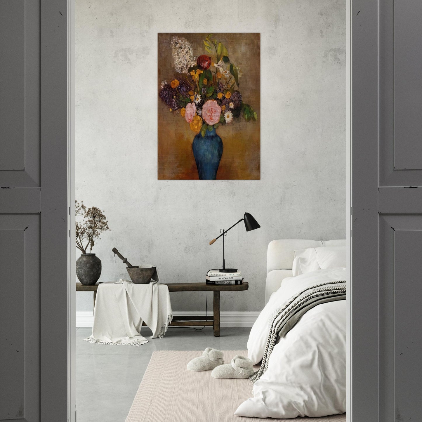 VASE OF FLOWERS 10 - Odilon Redon Brushed Aluminum Print - 70x100 cm / 28x40 inches | Odilon Redon Aluminum Print | Odilon Redon Prints