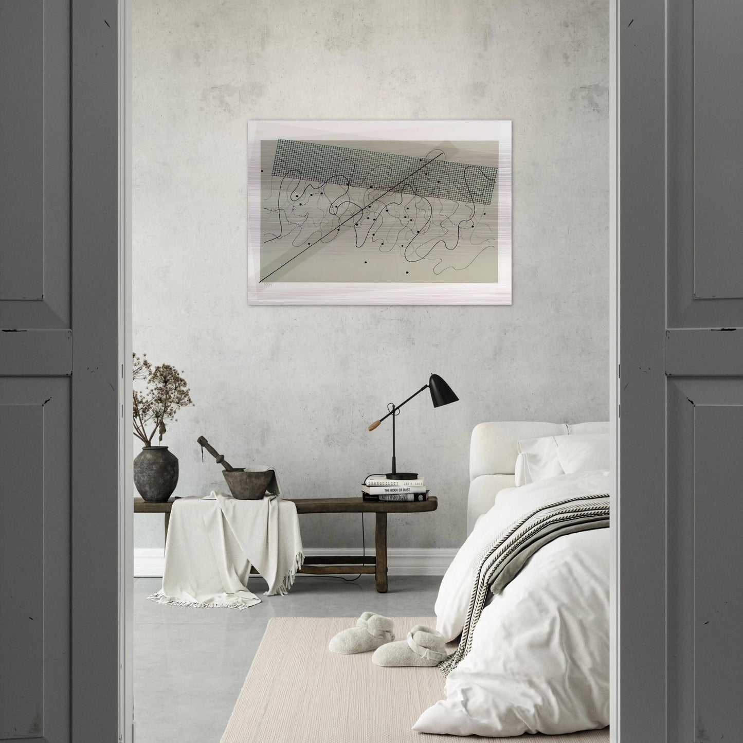 Fontana Mix Light Grey - 1981 - John Cage Brushed Aluminum Print - 70x100 cm / 28x40 inches | John Cage Aluminum Print | John Cage Prints