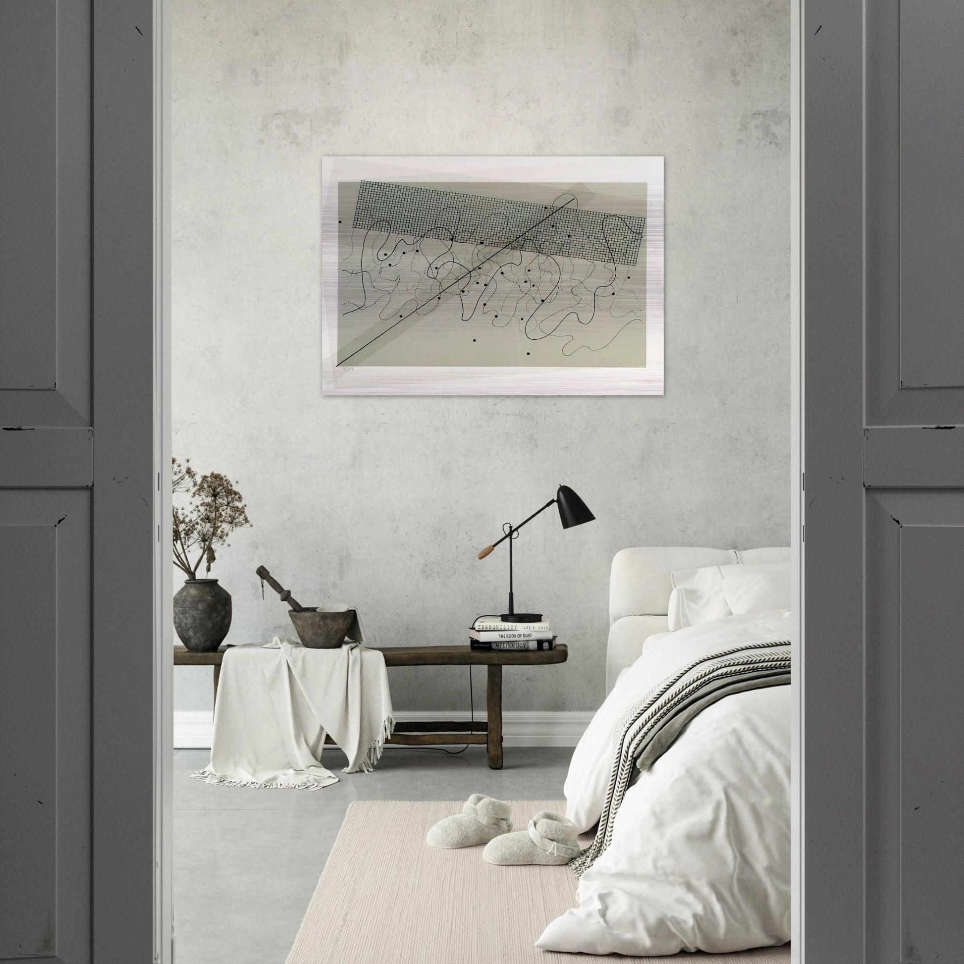 Fontana Mix Light Grey - 1981 - John Cage Brushed Aluminum Print - 70x100 cm / 28x40 inches | John Cage Aluminum Print | John Cage Prints