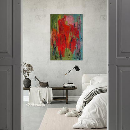 RED ABSTRACTION 1960 - Alma Woodsey Thomas Brushed Aluminum Print - 70x100 cm / 28x40 inches | Alma Woodsey Thomas Aluminum Print | Alma Woodsey Thomas Prints