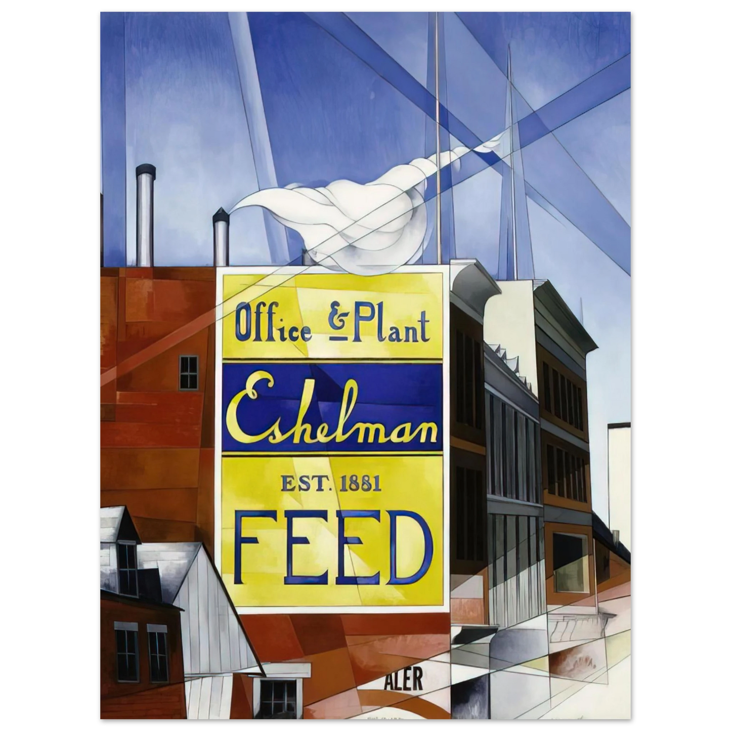 Charles Demuth - Buildings, Lancaster - 1930  75x100 cm / 30x40inches Fine Art Poster