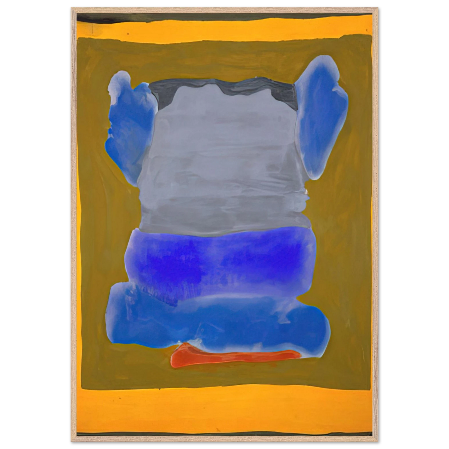 Helen Frankenthaler - Buddha s Court - 1964 Wall art - 30x40 cm / 12x16 inches - Premium Wooden Framed Poster With Fine Art Paper-canvas - White frame
