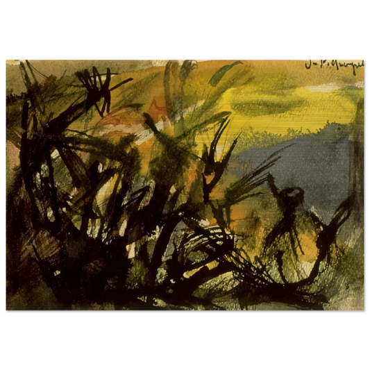 Conversation - Jean-Paul Riopelle Brushed Aluminum Print - 70x100 cm / 28x40 inches | Jean-Paul Riopelle Aluminum Print | Jean-Paul Riopelle Prints
