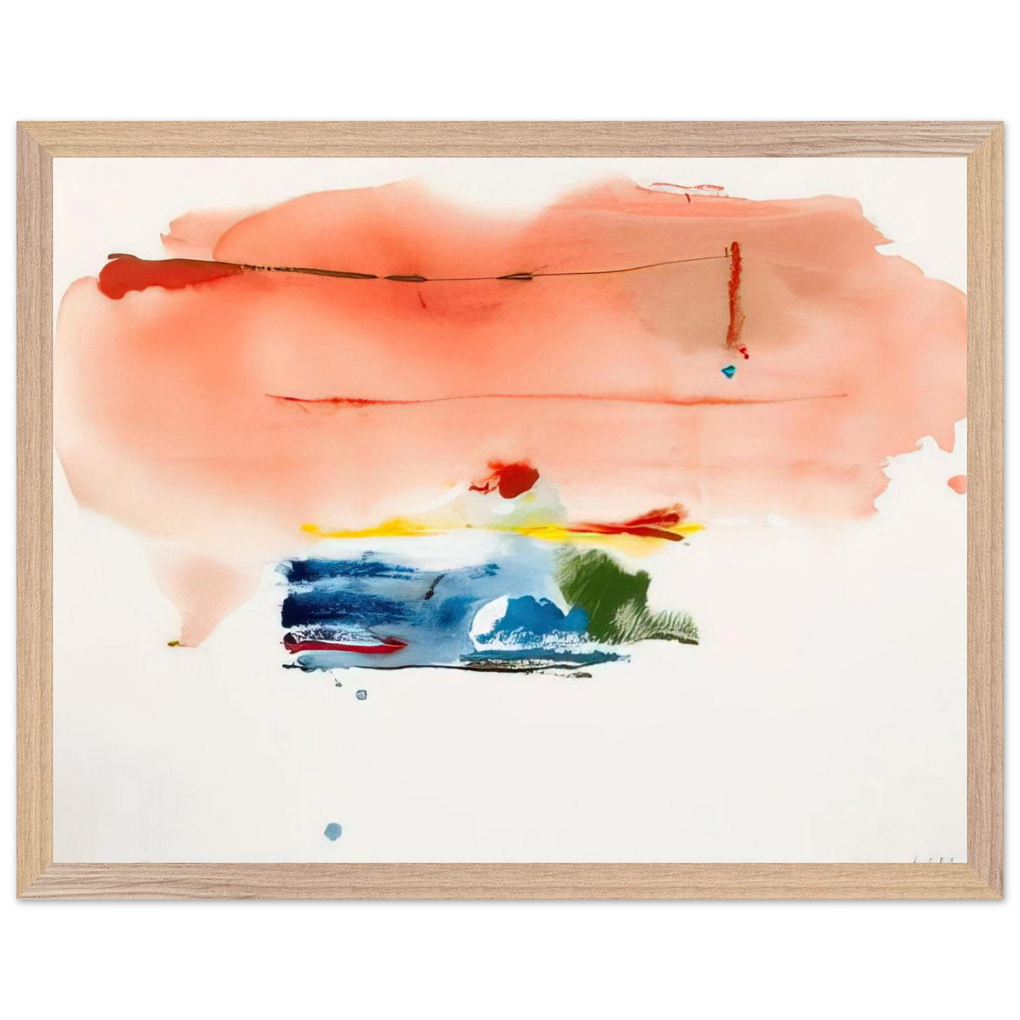 Helen Frankenthaler - Santa Fe II - 1986 Wall art - 45x60 cm / 18x24 inches - Premium Wooden Framed Poster With Fine Art Paper-canvas - White frame