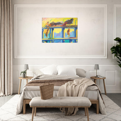 Sunset Crash - 1982 - Carlos Almaraz Acrylic Print - 70x100 cm / 28x40″ inches | Carlos Almaraz Wall Art | Carlos Almaraz Prints