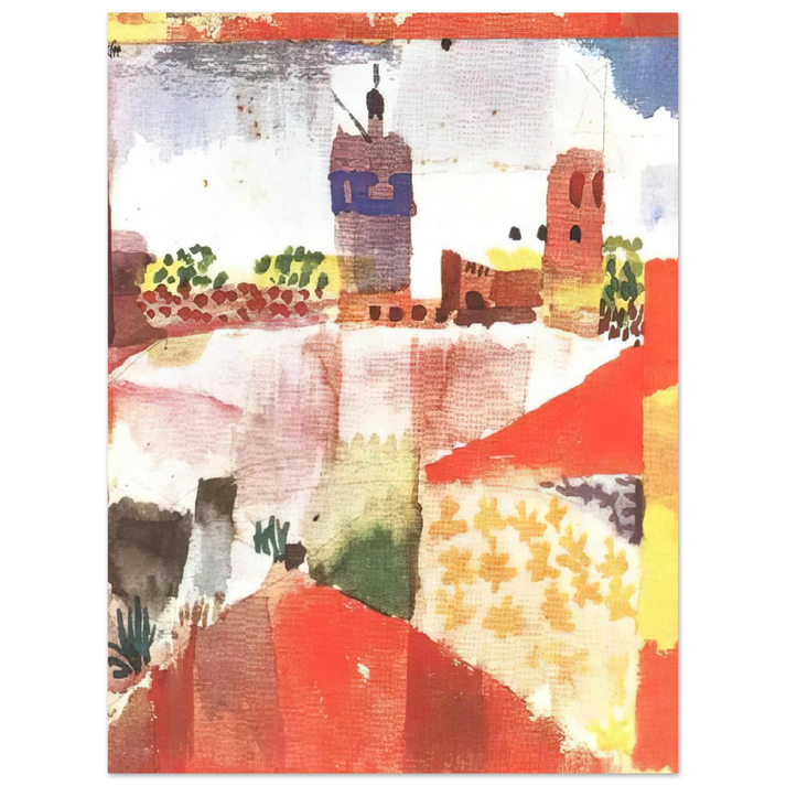 Paul Klee - HAMMAMET WITH MOSQUE 1914  75x100 cm / 30x40inches Fine Art Poster