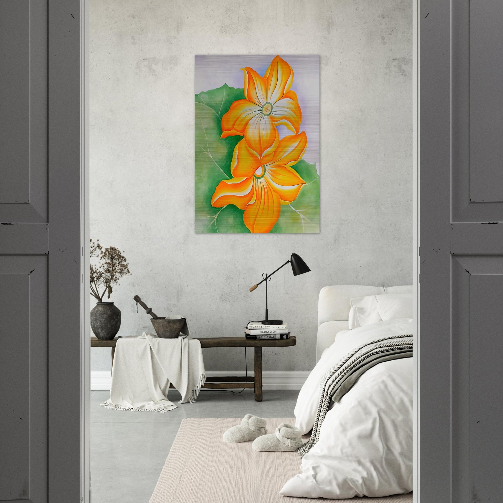 Squash Blossoms - Georgia O'Keeffe Brushed Aluminum Print - 70x100 cm / 28x40 inches | Georgia O'Keeffe Aluminum Print | Georgia O'Keeffe Prints