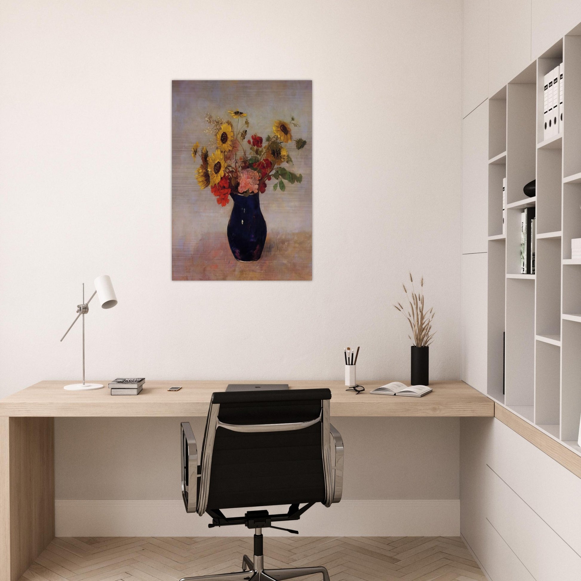 VASE OF FLOWERS - Odilon Redon Brushed Aluminum Print - 70x100 cm / 28x40 inches | Odilon Redon Aluminum Print | Odilon Redon Prints