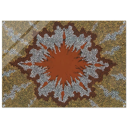 Fire Dreaming - 1994 - Clifford Possum Tjapaltjarri Acrylic Print - 70x100 cm / 28x40″ inches