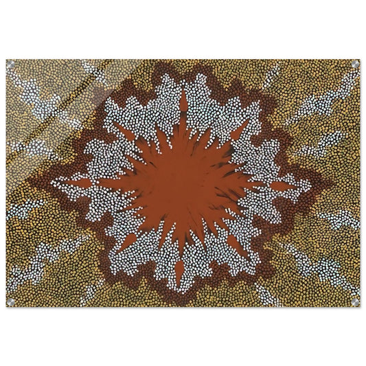 Fire Dreaming - 1994 - Clifford Possum Tjapaltjarri Acrylic Print - 70x100 cm / 28x40″ inches