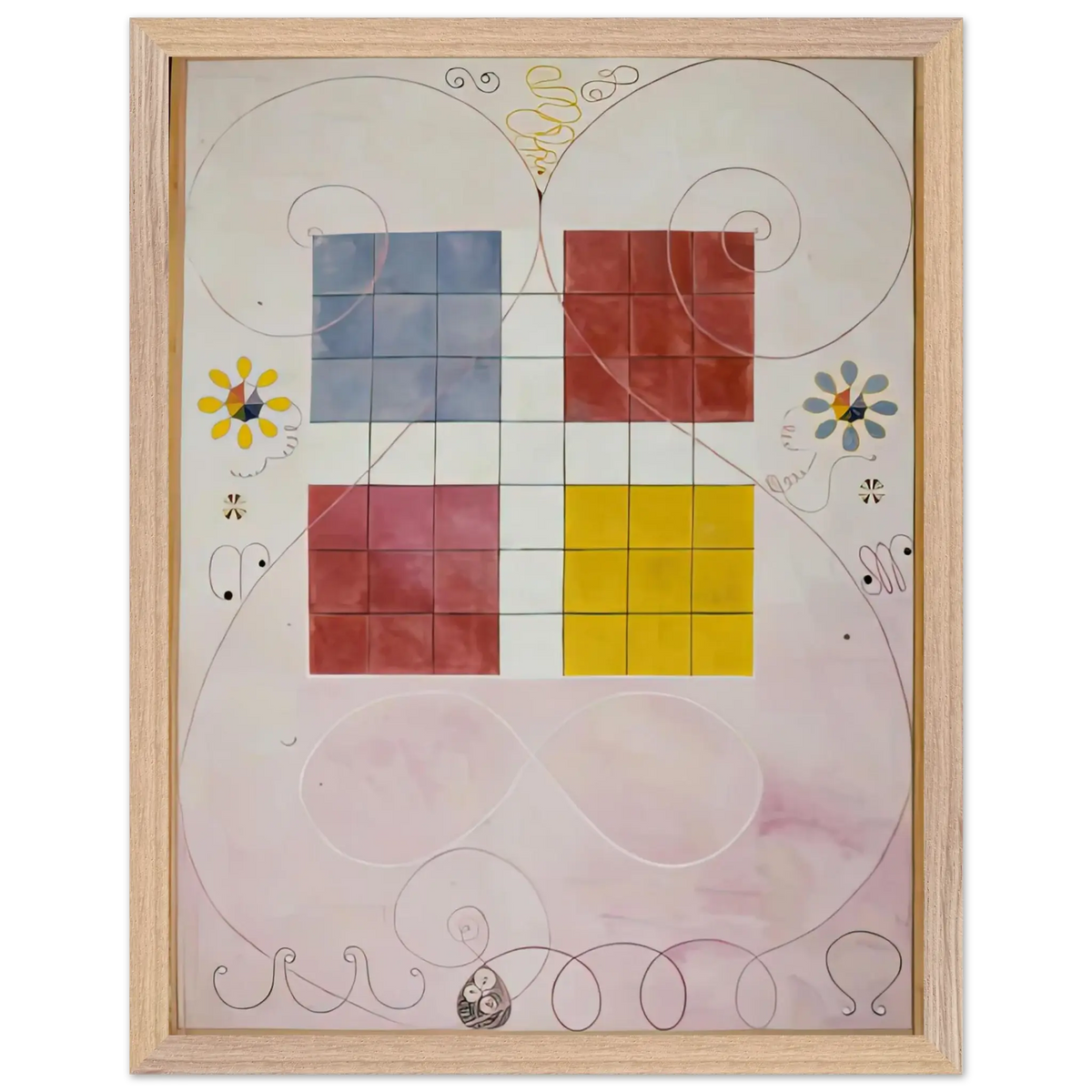 Hilma af Klint - DE TIO ST RSTA N 10 ALDERDOMEN 1907 Wall art - A3 (29.7 x 42  cm) - Premium Wooden Framed Poster With Fine Art Paper - White frame