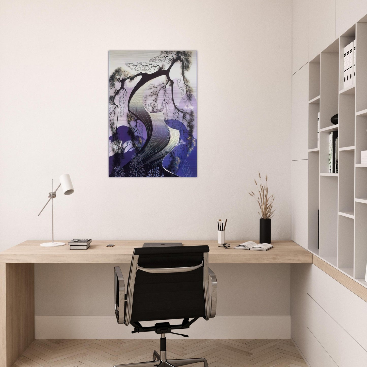 Bonsai - Eyvind Earle Brushed Aluminum Print - 70x100 cm / 28x40 inches | Eyvind Earle Aluminum Print | Eyvind Earle Prints