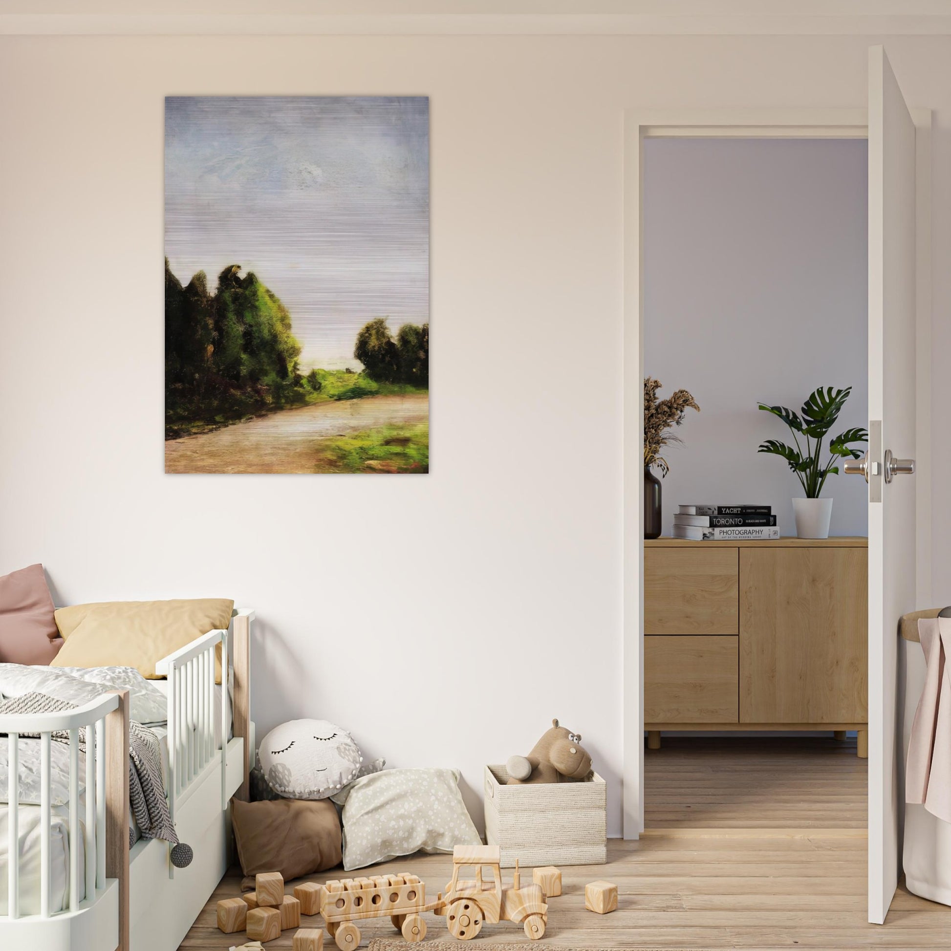 PAESAGGIO 1904 - Carlo Carra Brushed Aluminum Print - 70x100 cm / 28x40 inches | Carlo Carra Aluminum Print | Carlo Carra Prints