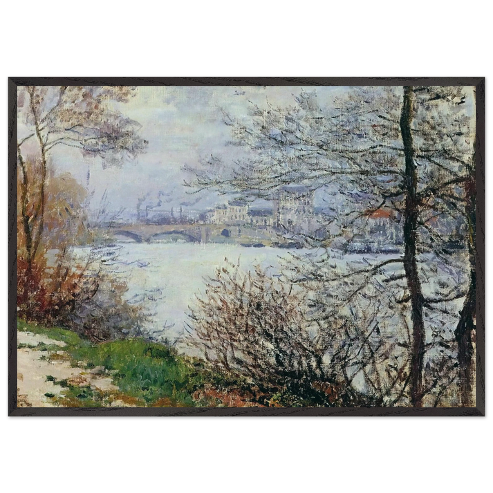 The Banks of the Seine Ile de la Grande-Jatte - claude monet 70x100 cm / 28x40 inches Framed Art Print – Black Wooden Frame