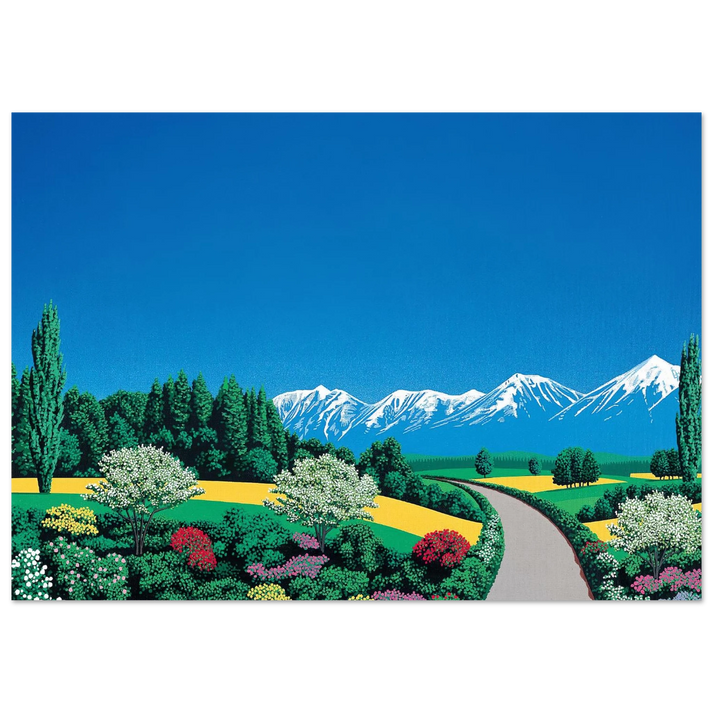 Hiroshi Nagai - Elv Alps Wall Art - 30x40 cm / 12x16 inches - Fine Art Poster - -