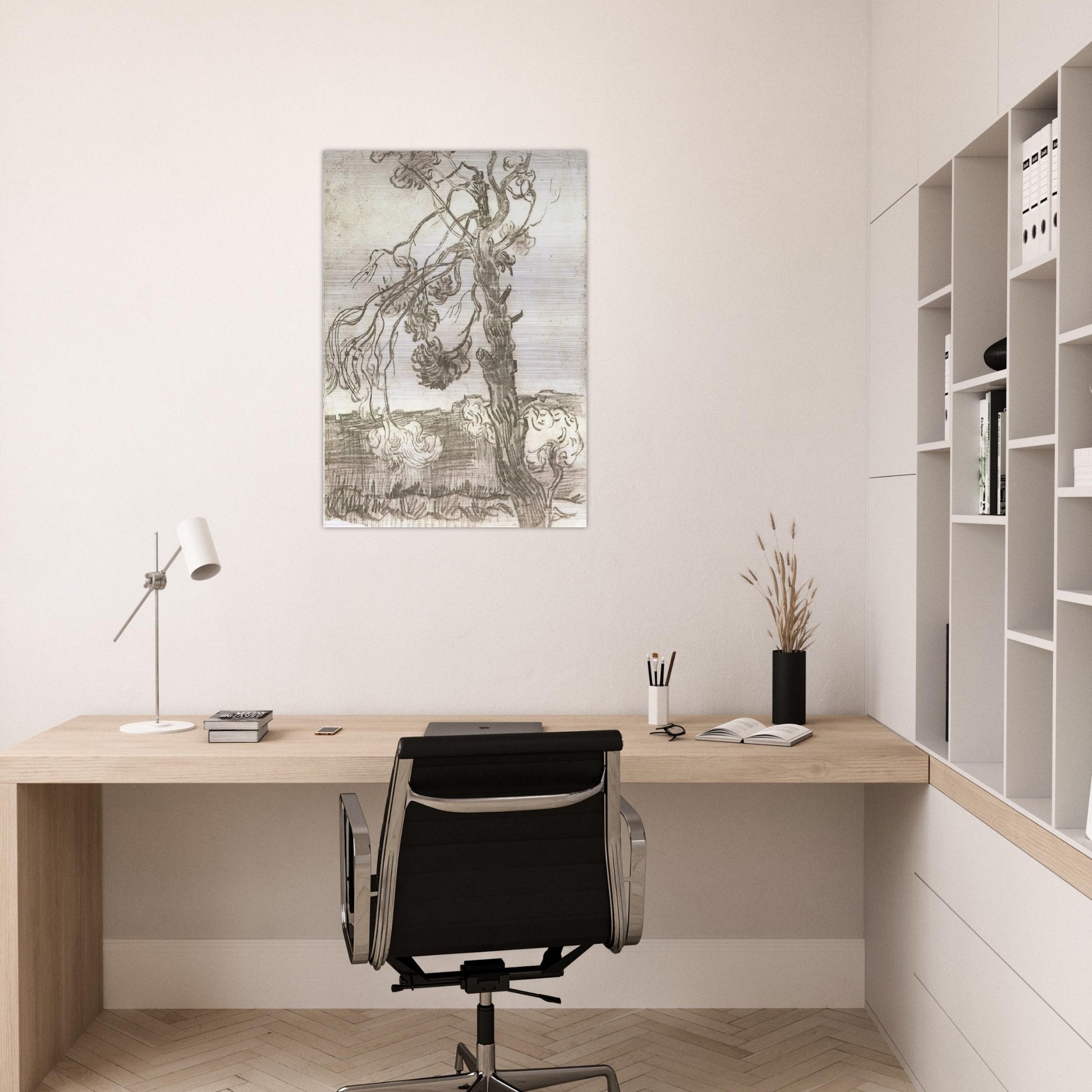 A Weather-Beaten Pine Tree - Vincent van Gogh Brushed Aluminum Print - 70x100 cm / 28x40 inches | Vincent van Gogh Aluminum Print | Vincent van Gogh Prints