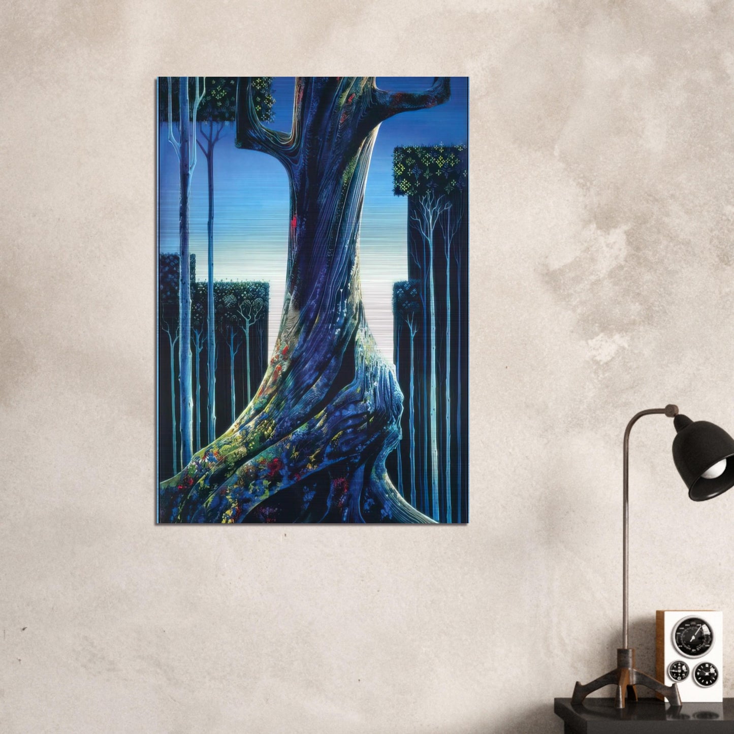 Medieval Forest - Eyvind Earle Brushed Aluminum Print - 70x100 cm / 28x40 inches | Eyvind Earle Aluminum Print | Eyvind Earle Prints
