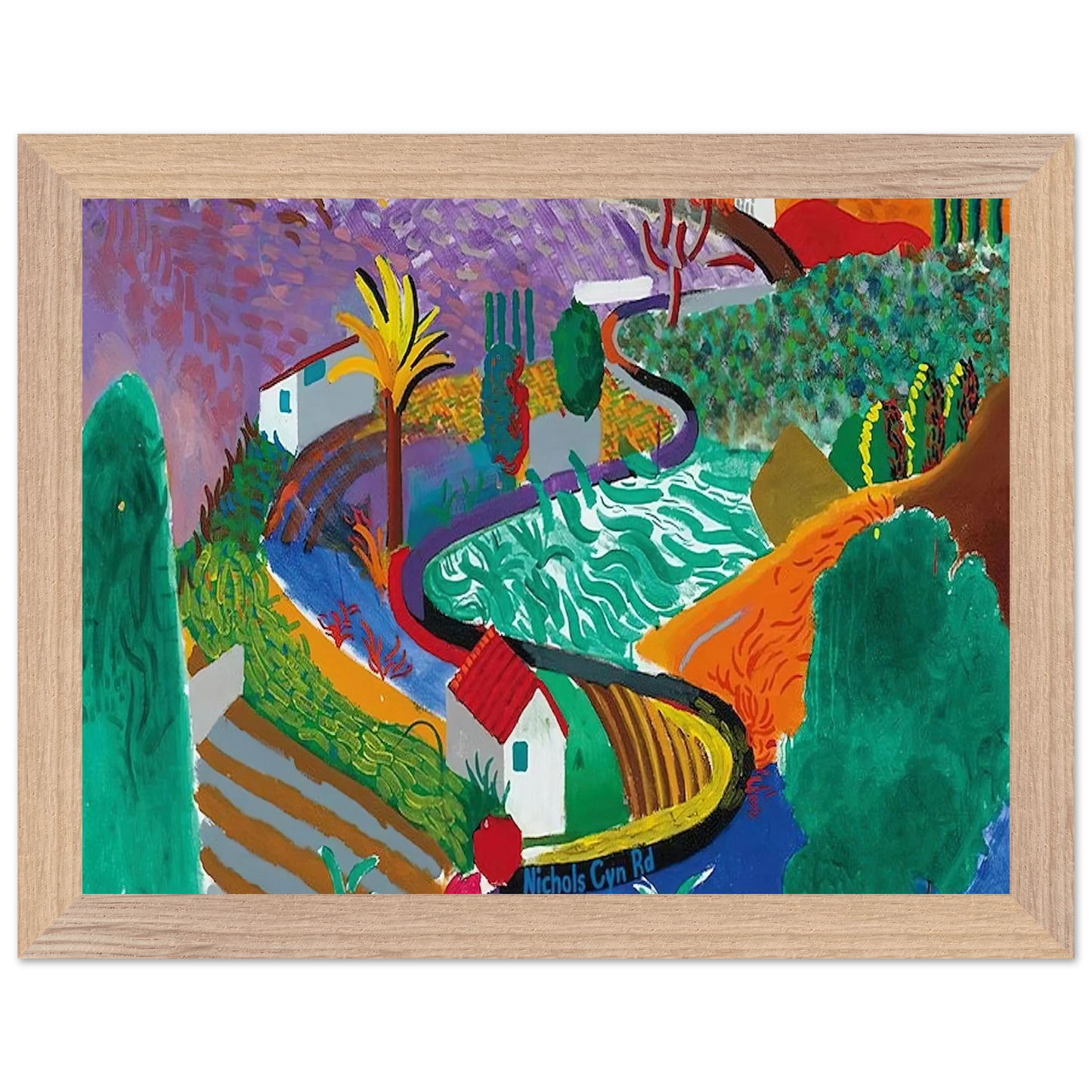 David Hockney - David Hockney Wall art - 45x60 cm / 18x24 inches - Premium Wooden Framed Poster With Fine Art Paper-canvas - Wood frame