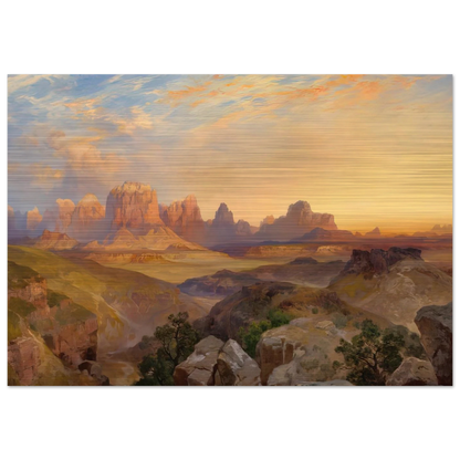 Virgin River Utah - Thomas Moran Brushed Aluminum Print - 70x100 cm / 28x40 inches | Thomas Moran Aluminum Print | Thomas Moran Prints