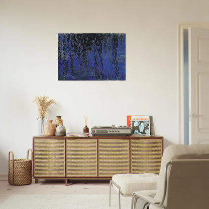 Water Lilies and Weeping Willow Branches - claude monet Brushed Aluminum Print - 70x100 cm / 28x40 inches | claude monet Aluminum Print | claude monet Prints