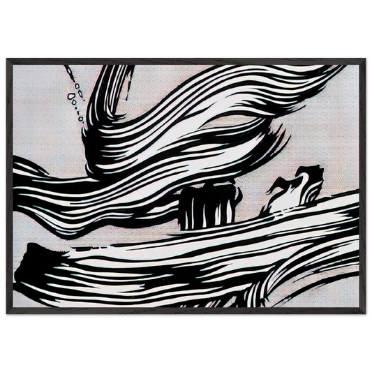BRUSHSTROKES 1968 - Roy Lichtenstein 70x100 cm / 28x40 inches Framed Art Print – Black Wooden Frame
