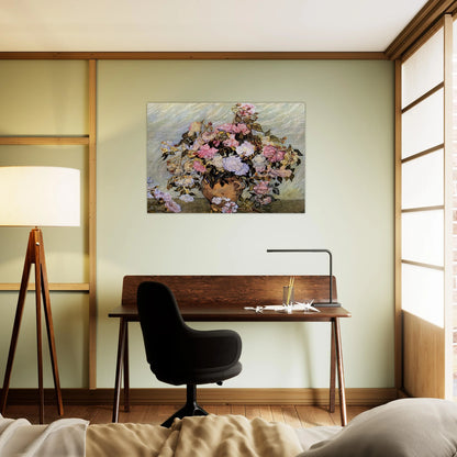 Still Life Vase with Roses - Vincent van Gogh Brushed Aluminum Print - 70x100 cm / 28x40 inches | Vincent van Gogh Aluminum Print | Vincent van Gogh Prints