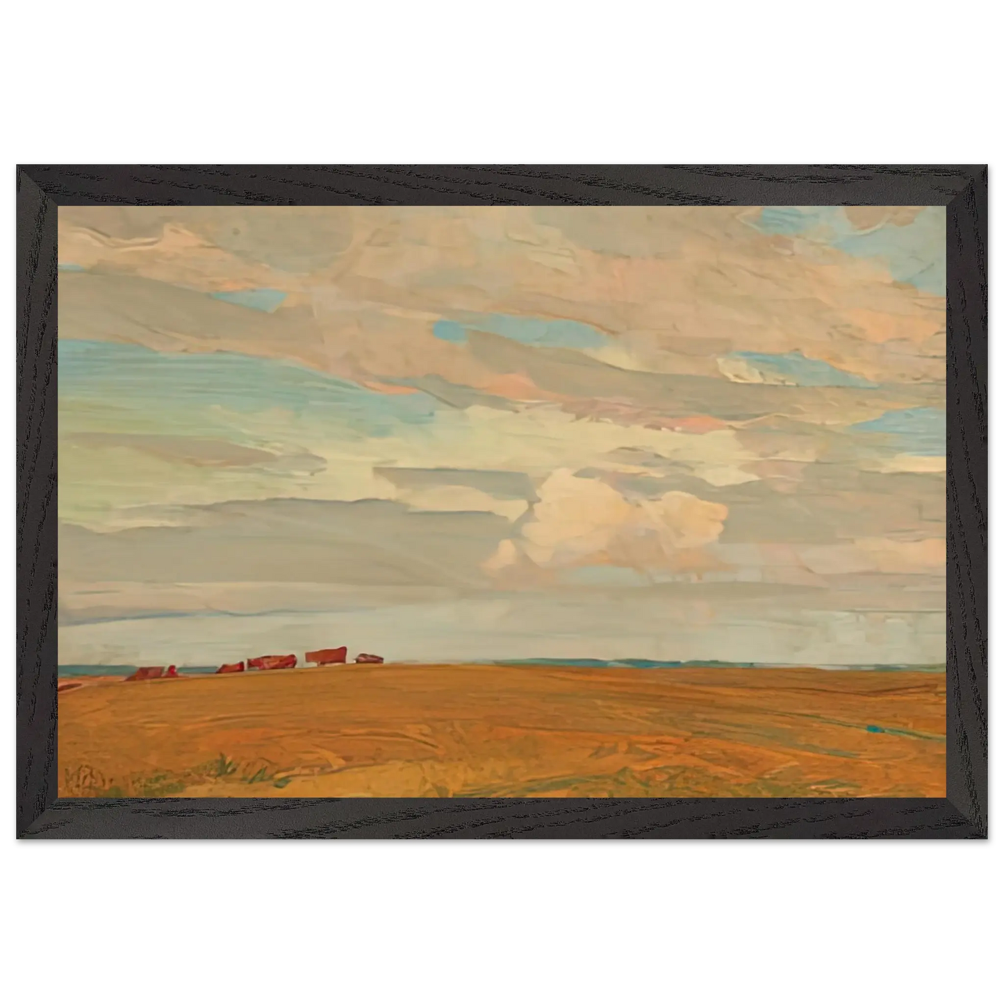 Maynard Dixon - PRAIRIE SAND HILL CAMP MAY 1921 1921 Wall art - 13x18 cm / 5x7 Inches - Premium Wooden Framed Poster With Fine Art Paper - Black frame
