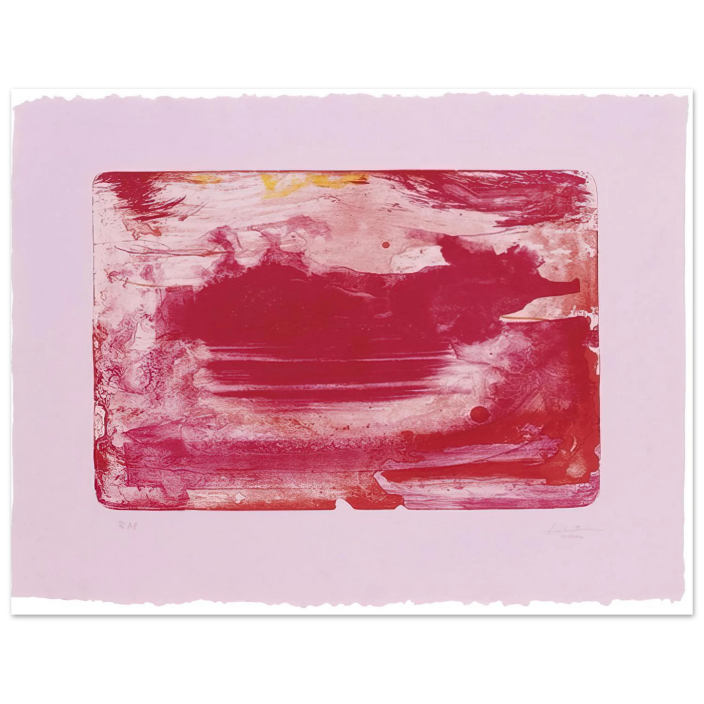 Helen Frankenthaler - The Red Sea - 1982 Wall art - A3 (29.7 x 42  cm) - Premium Wooden Framed Poster With Fine Art Paper-canvas - White frame