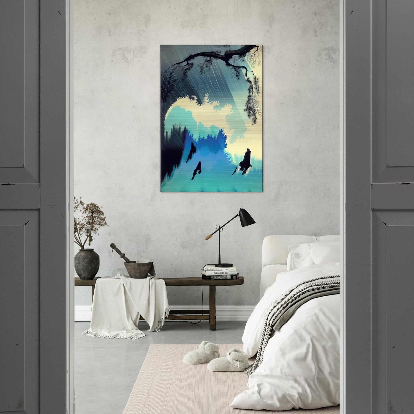 Ocean Splash - Eyvind Earle Brushed Aluminum Print - 70x100 cm / 28x40 inches | Eyvind Earle Aluminum Print | Eyvind Earle Prints