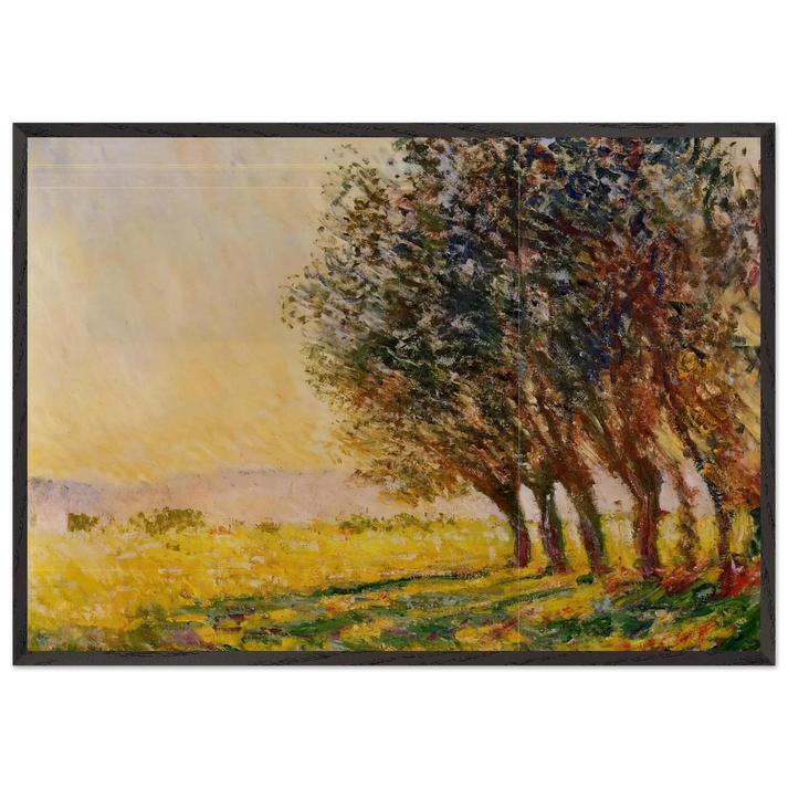 Willows at Sunset - claude monet 70x100 cm / 28x40 inches Framed Art Print – Black Wooden Frame