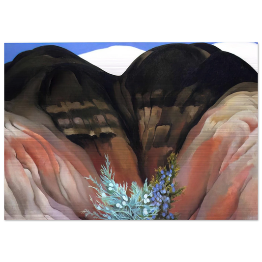Black Hills with Cedar - Georgia O'Keeffe Brushed Aluminum Print - 70x100 cm / 28x40 inches | Georgia O'Keeffe Aluminum Print | Georgia O'Keeffe Prints