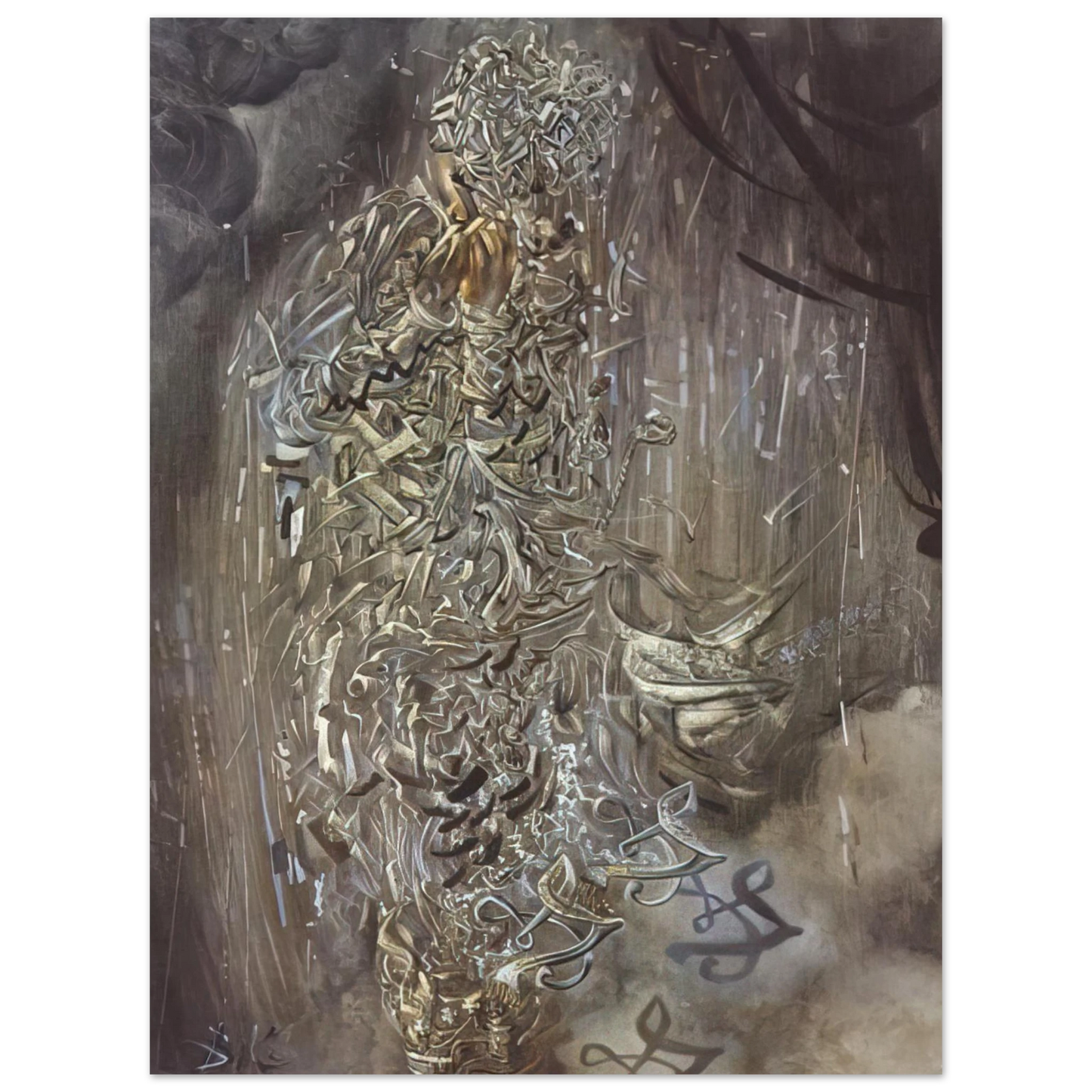 Salvador Dali - SAINT SURROUNDED BY THREE PI MESONS  75x100 cm / 30x40inches Fine Art Poster