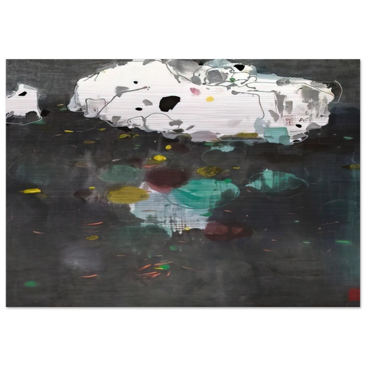 Fishes - 1986 - Wu Guanzhong Brushed Aluminum Print - 70x100 cm / 28x40 inches | Wu Guanzhong Aluminum Print | Wu Guanzhong Prints