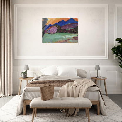 ROTER ABEND BLAUE BERGE 1910 - Alexej von Jawlensky Acrylic Print - 70x100 cm / 28x40″ inches | Alexej von Jawlensky Wall Art | Alexej von Jawlensky Prints