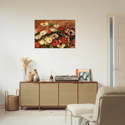Spray of Anemones - Pierre-Auguste Renoir Brushed Aluminum Print - 70x100 cm / 28x40 inches | Pierre-Auguste Renoir Aluminum Print | Pierre-Auguste Renoir Prints