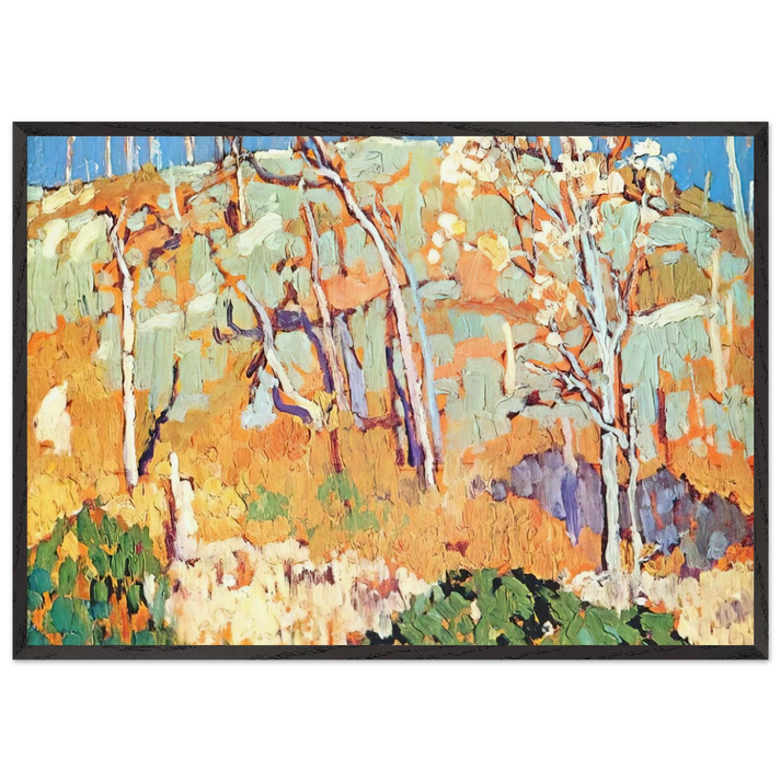 Patterned Hillside - 1918 - Frank Johnston 70x100 cm / 28x40 inches Framed Art Print – Black Wooden Frame