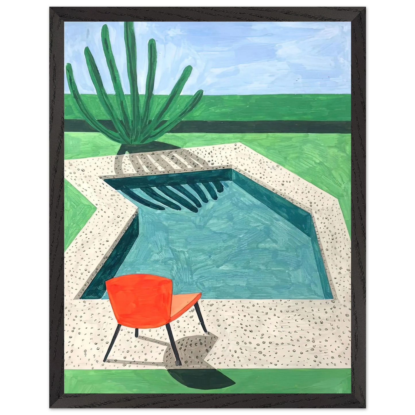 David Hockney - David Hockney Wall art - 50x70 cm / 20x28 inches - Premium Wooden Framed Poster With Fine Art Paper-canvas - Wood frame