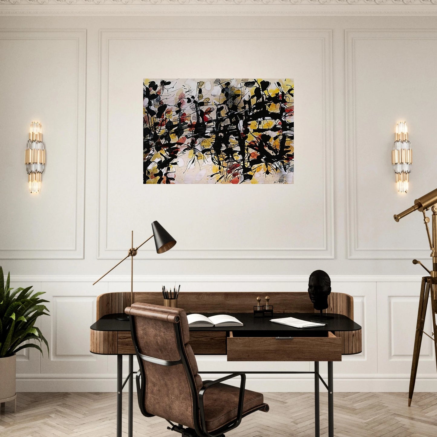 Untitled - Jean-Paul Riopelle Brushed Aluminum Print - 70x100 cm / 28x40 inches | Jean-Paul Riopelle Aluminum Print | Jean-Paul Riopelle Prints