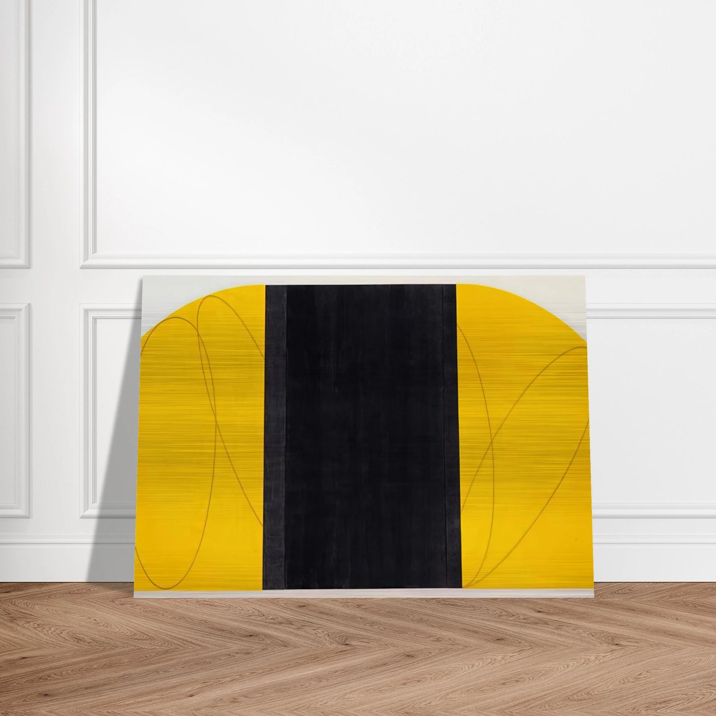 ELLOW BLACK ZONE PAINTING IV 1996 - Robert Mangold Brushed Aluminum Print - 70x100 cm / 28x40 inches | Robert Mangold Aluminum Print | Robert Mangold Prints