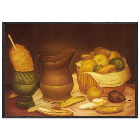 STILL LIFE 2 N1 - Fernando Botero 70x100 cm / 28x40 inches Framed Art Print – Black Wooden Frame