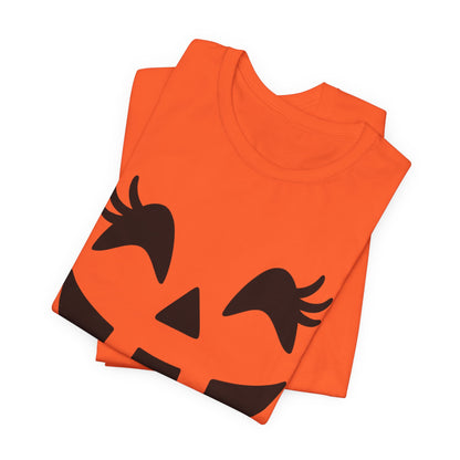 Jack-o'-lantern Gezicht Pompoen Wimpers Halloween Vrouwen Meisjes T-Shirt