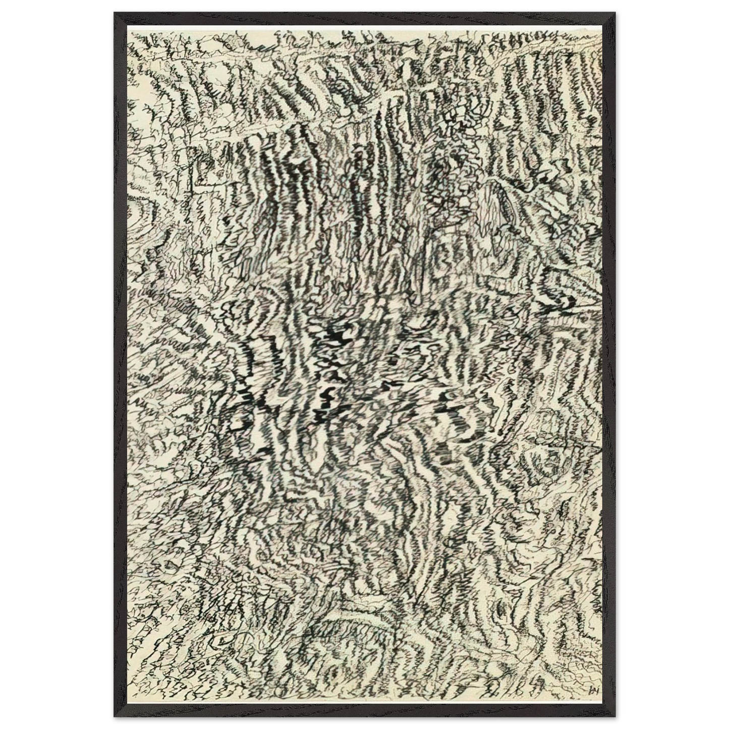 Dessin mescalinien - 1958 - Henri Michaux 70x100 cm / 28x40 inches Framed Art Print – Black Wooden Frame