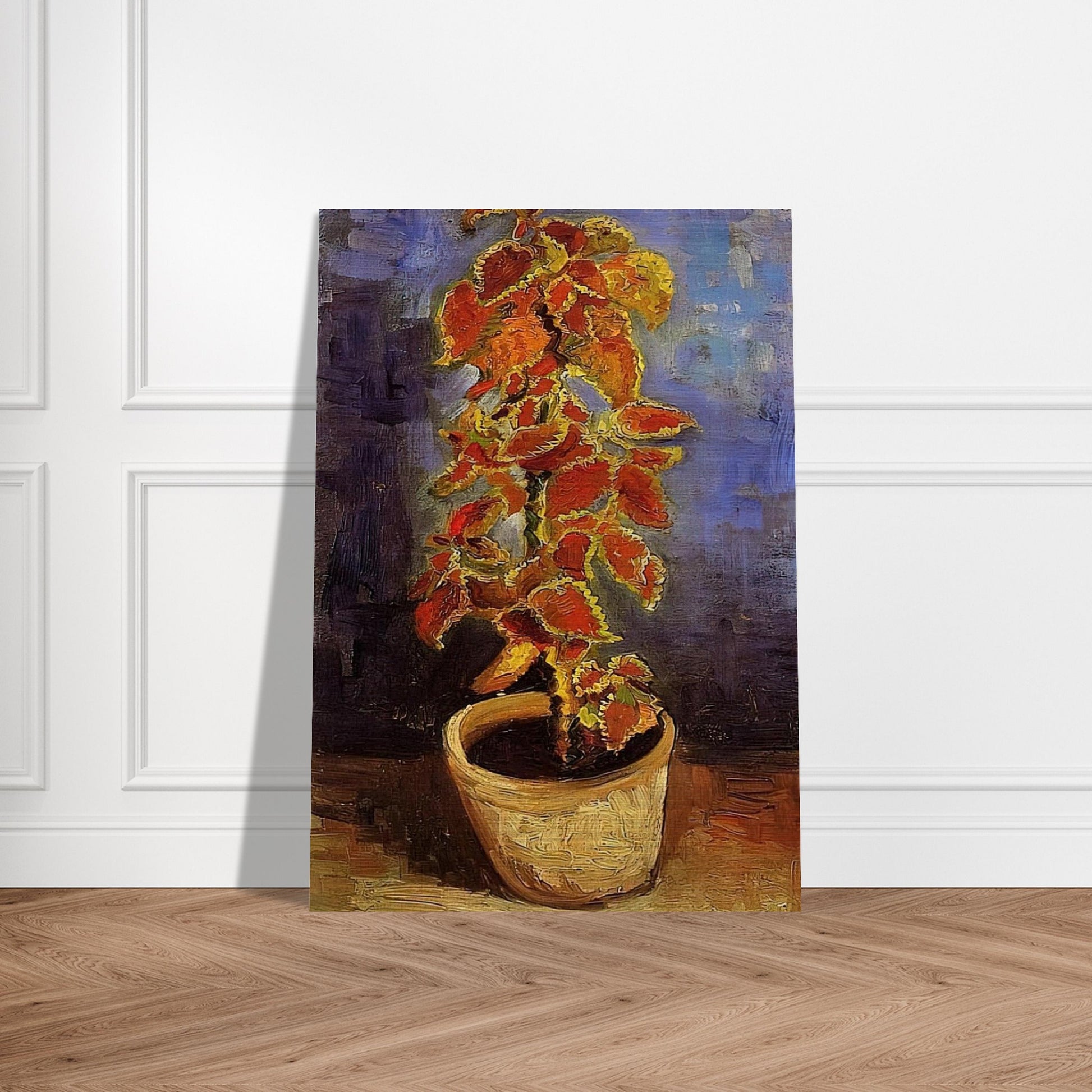 Coleus Plant in a Flowerpot - Vincent van Gogh Brushed Aluminum Print - 70x100 cm / 28x40 inches | Vincent van Gogh Aluminum Print | Vincent van Gogh Prints