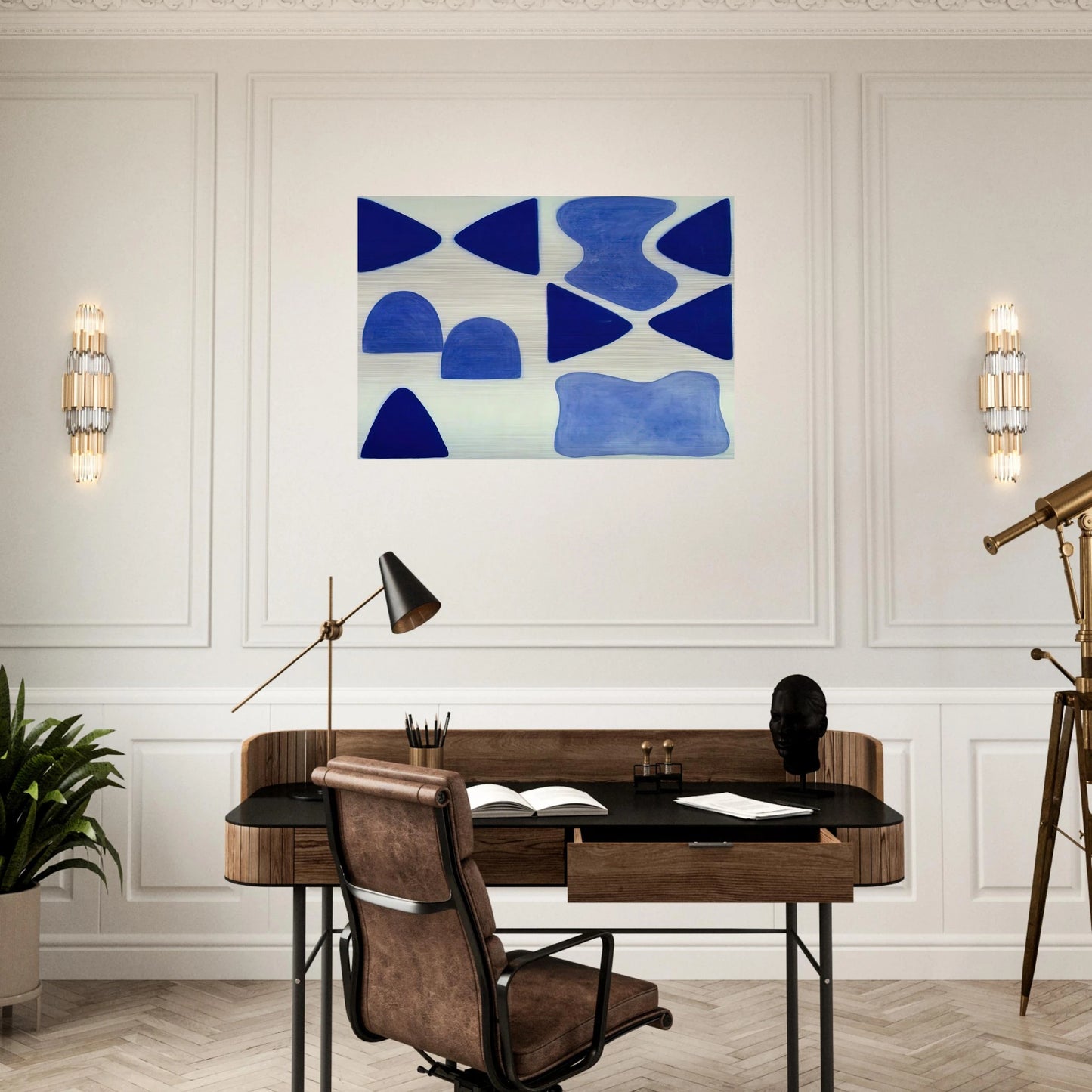 Berlin Blues 4 - 1965 - William Scott Brushed Aluminum Print - 70x100 cm / 28x40 inches | William Scott Aluminum Print | William Scott Prints